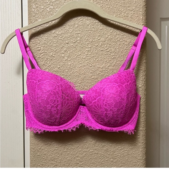 Victoria’s Secret DREAM ANGELS Lightly Lined Lace Demi Bra 34DDD Pink Berry 34F - Picture 7 of 9